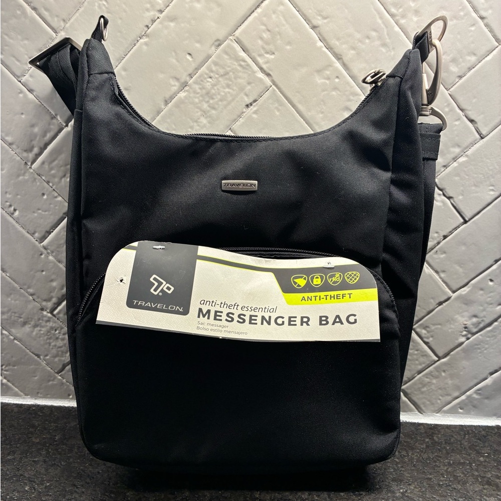 NWT Travelon Black Anti-Theft Messenger Bag